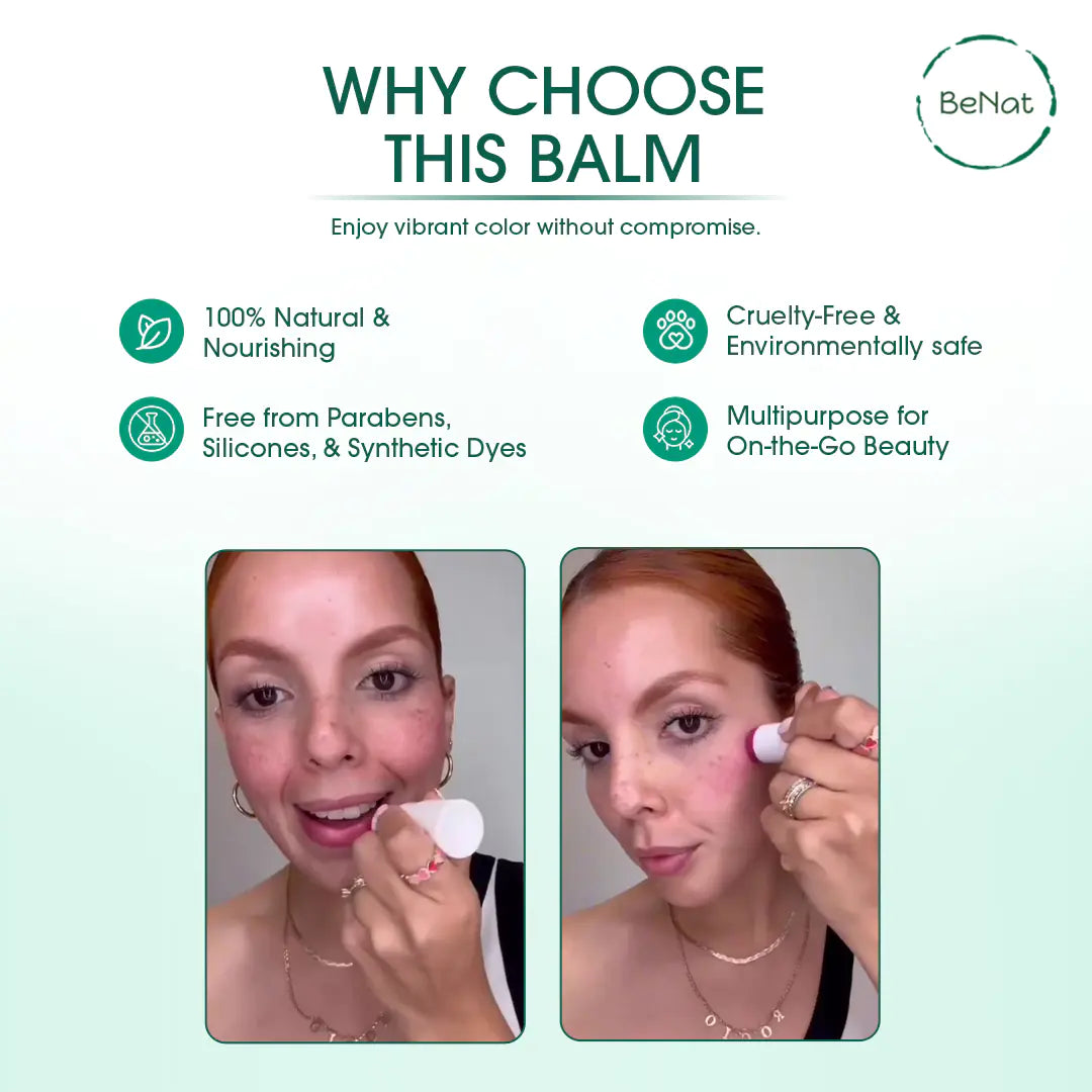 Lip & Cheek Bloom. 2 in 1 Natural Lipstick for Vibrant Color.